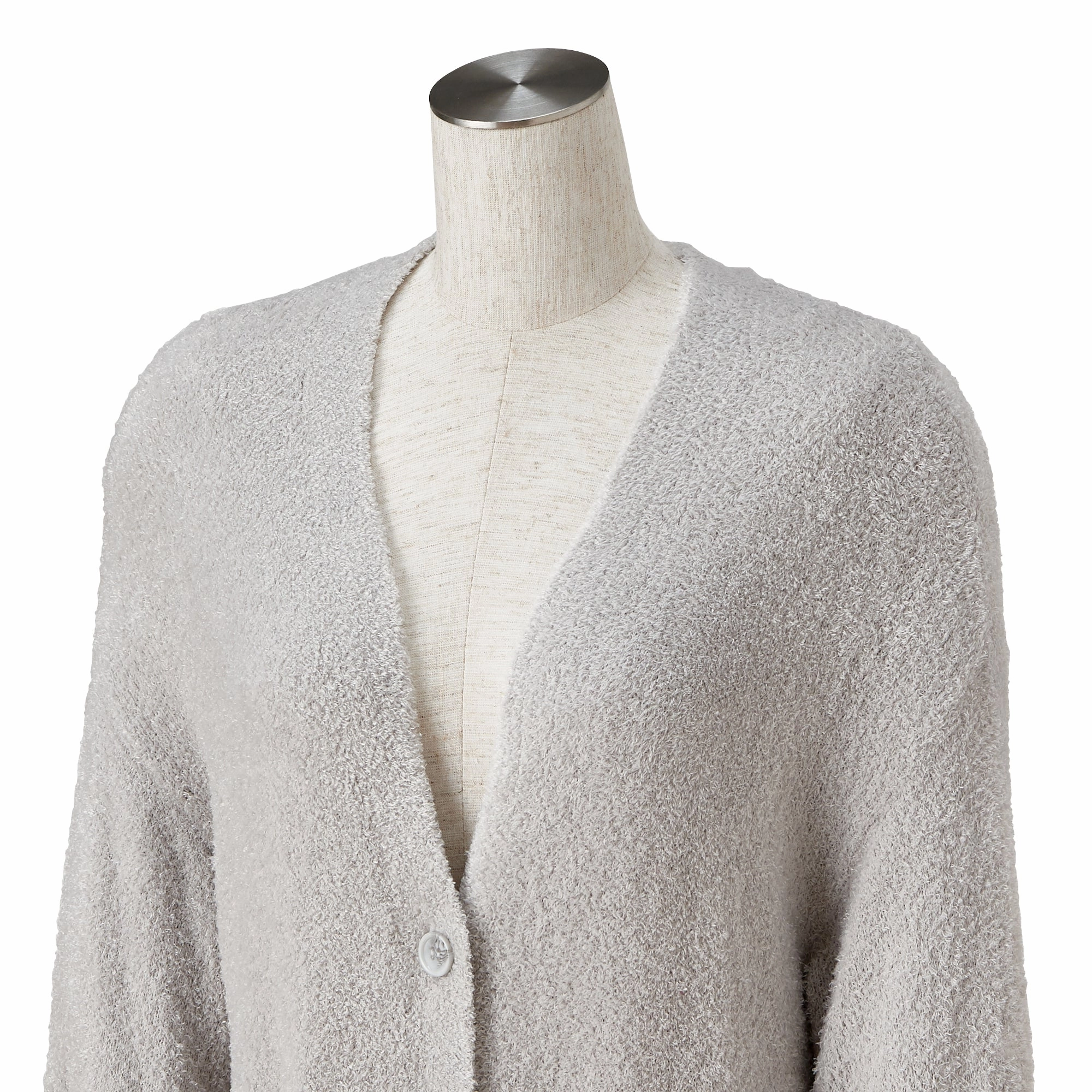 Feather Knit Cardigan Light Gray