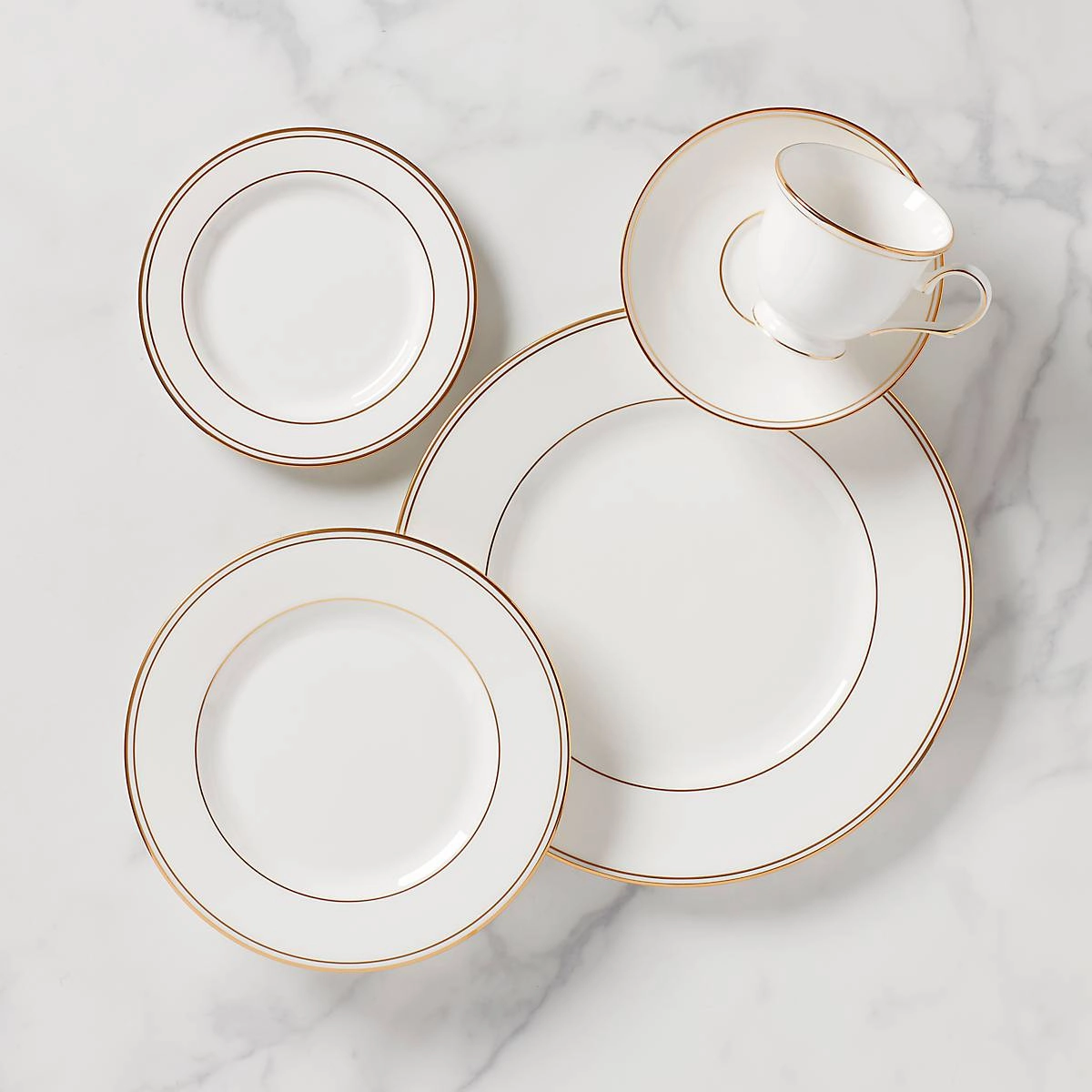 Federal Gold 5-Piece Place Settingmodern kitchen decor ,kitchen dinner set ,dinnerware 