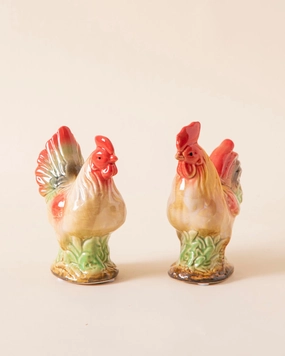 Feng Shui Ceramic Rooster Figurines - Set of 2home decor ,wall decor 