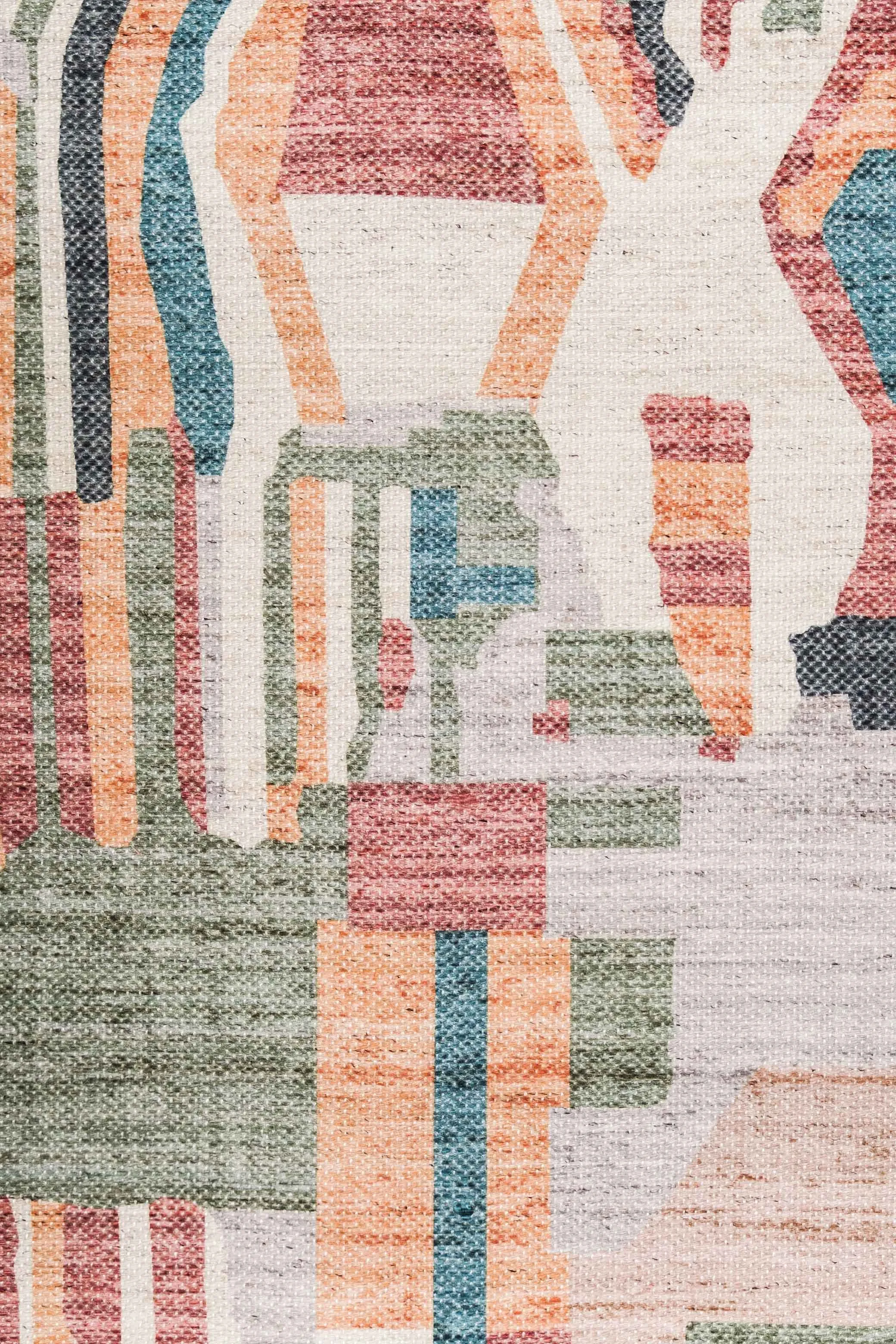Fern Green and Orange Multi-Colour Abstract Tribal Indoor Outdoor Runner Rug *NO RETURNS UNLESS FAULTY
