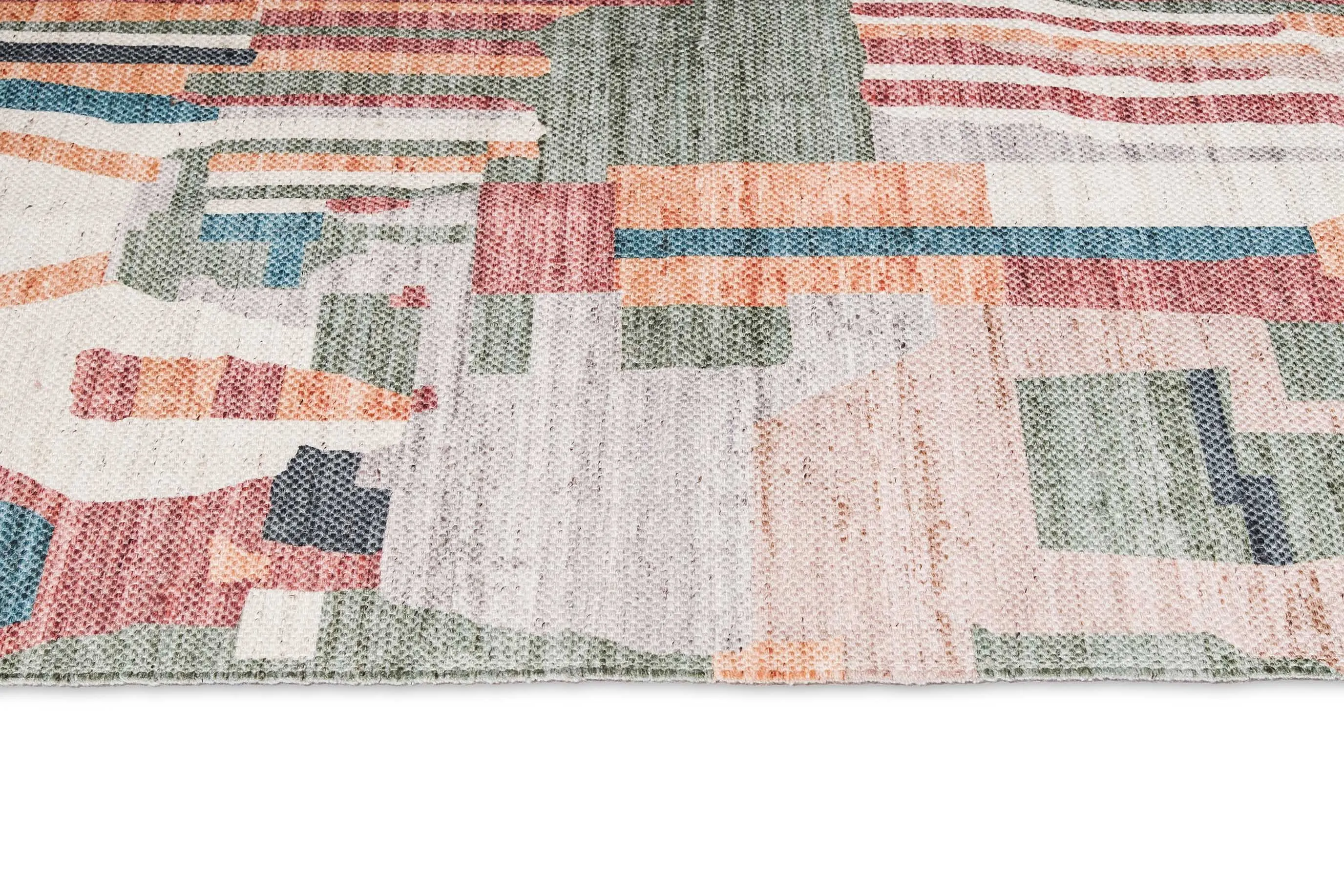 Fern Green and Orange Multi-Colour Abstract Tribal Indoor Outdoor Runner Rug *NO RETURNS UNLESS FAULTY