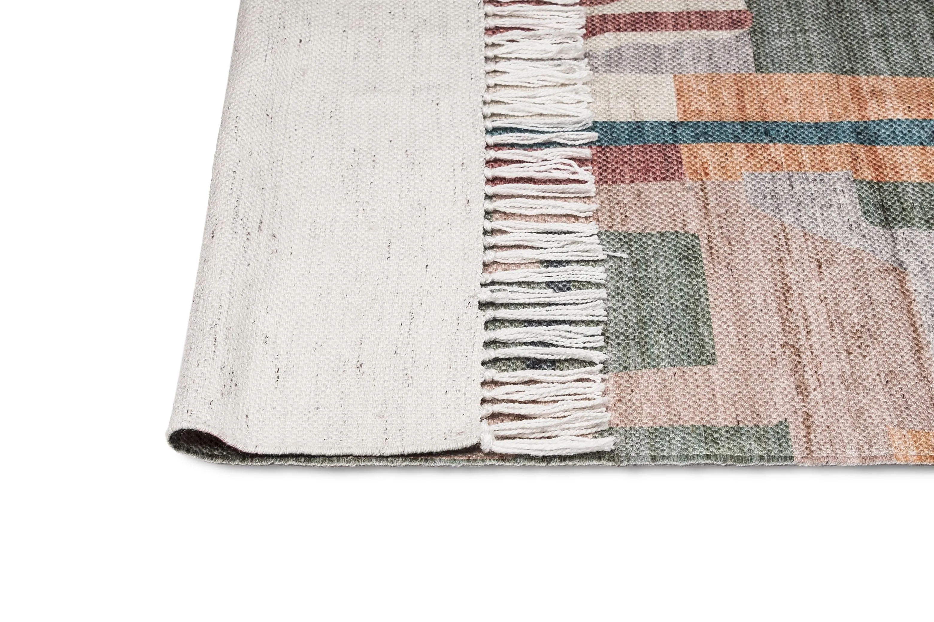 Fern Green and Orange Multi-Colour Abstract Tribal Indoor Outdoor Runner Rug *NO RETURNS UNLESS FAULTY