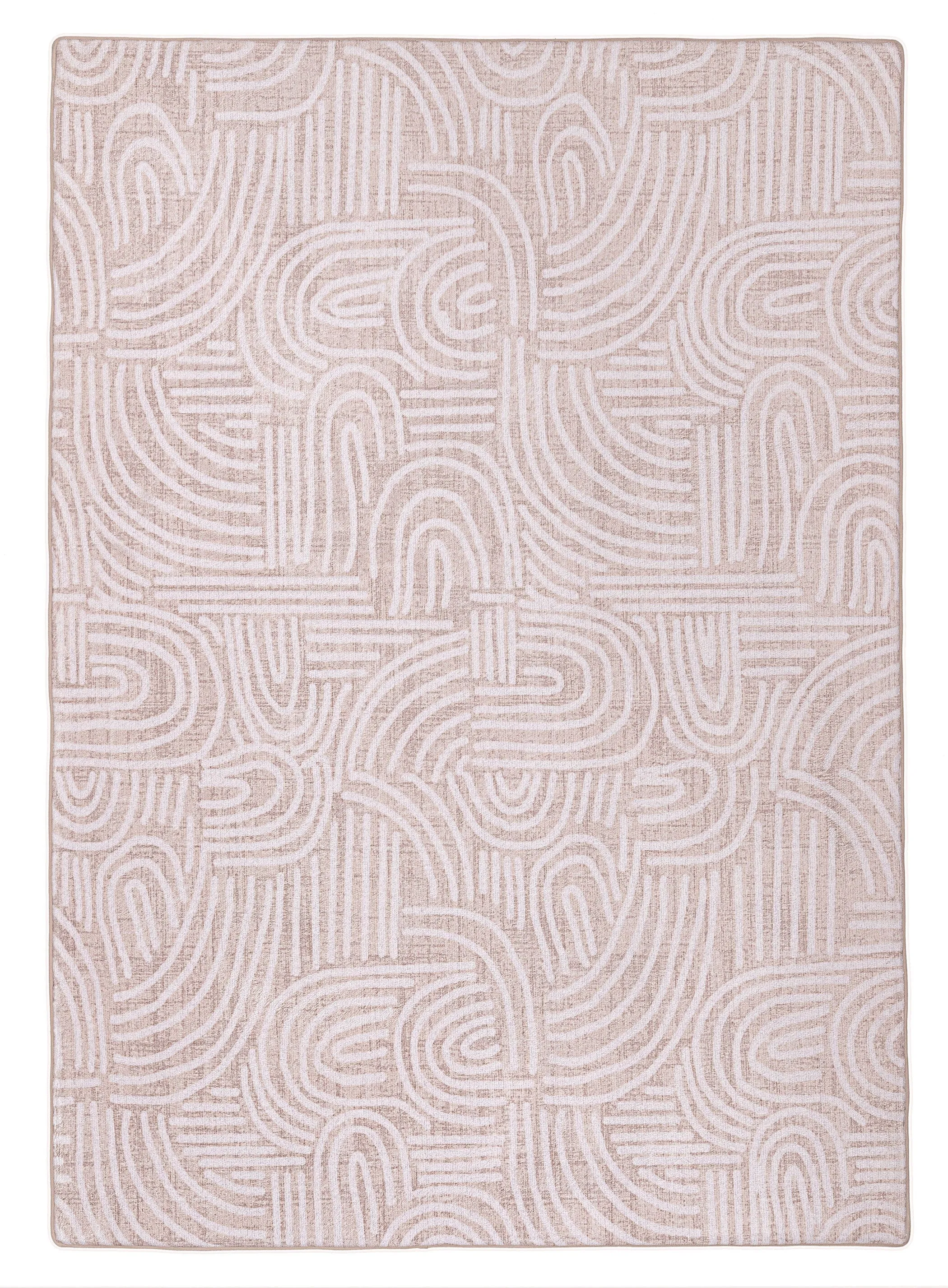 Fifi Cream Plush Rollie Pollie Playmatmodern color block patchwork rug