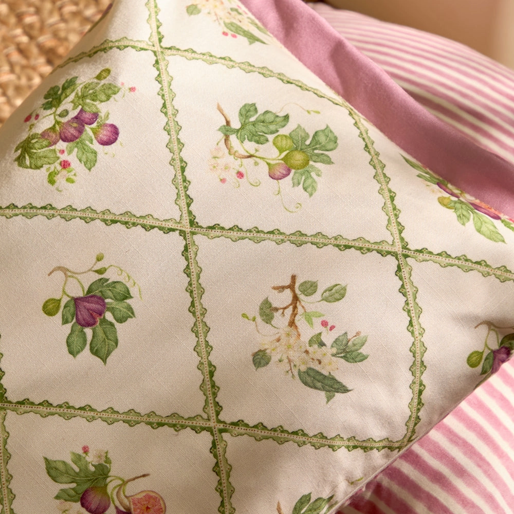 Fig Trellis Printed Outdoor Cushion Purple