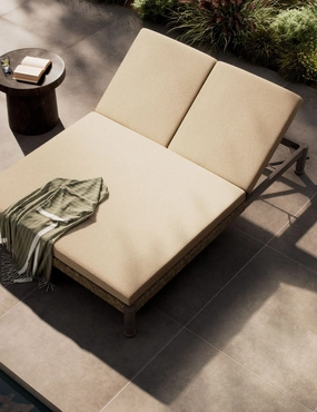 Finnegan Indoor / Outdoor Double Chaise by Amber Lewis x Four Handsoutdoor wrought iron plant stand