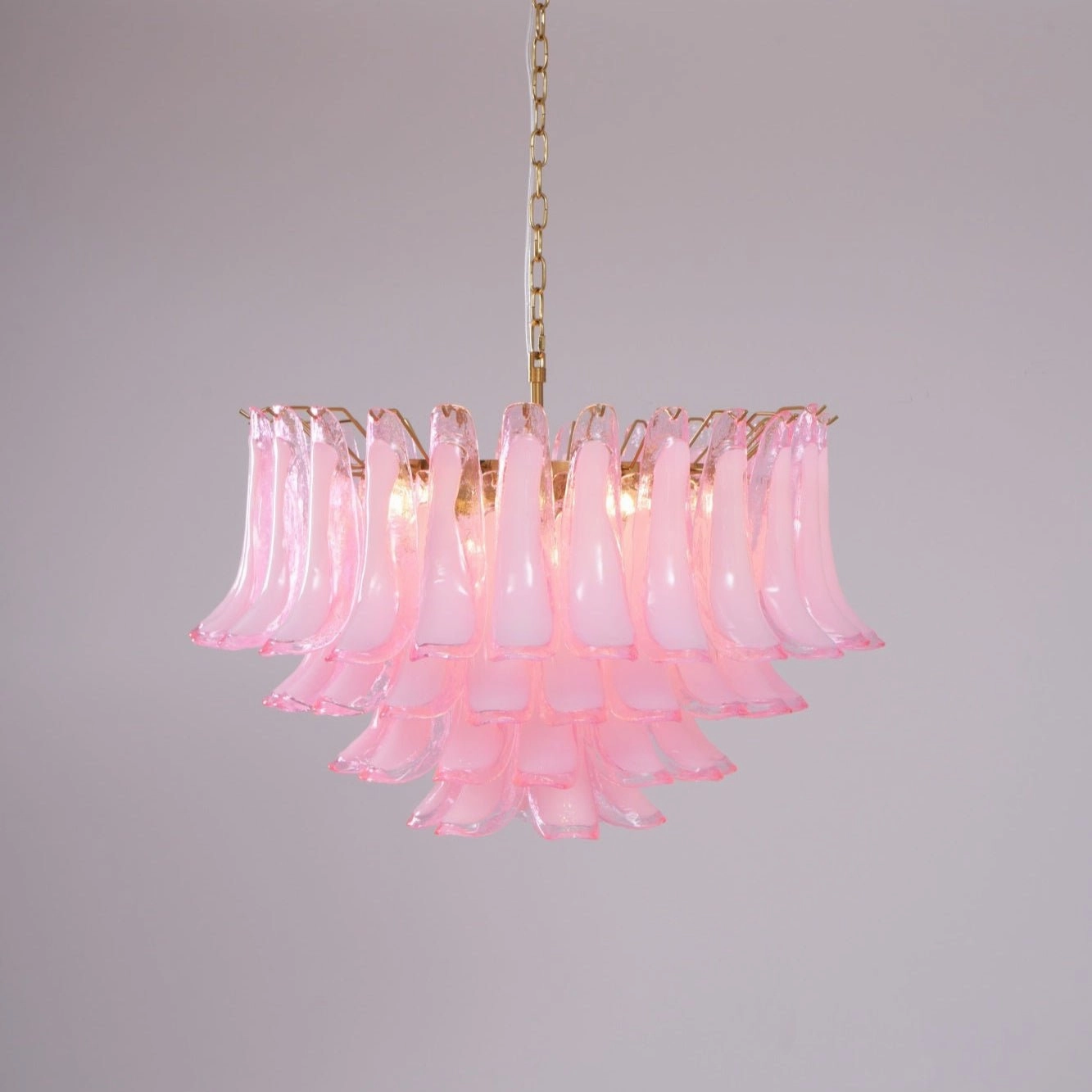 Fiora Pink Glass Chandelier