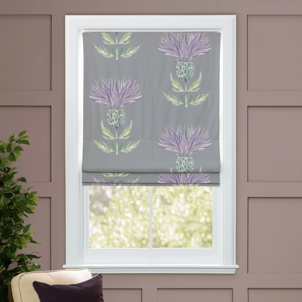 Firth Printed Cotton Made to Measure Roman Blinds Granite