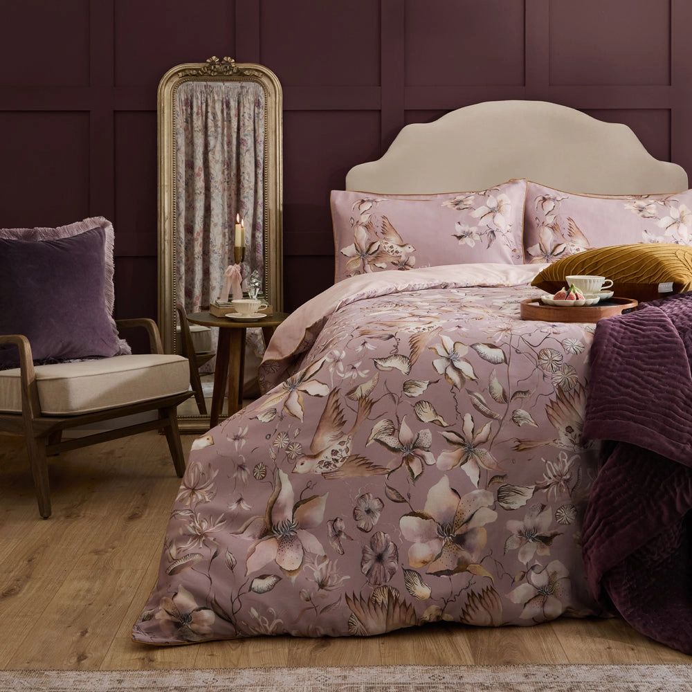 Floella Printed Duvet Cover Set Purplebedding sets ,throw blankets 