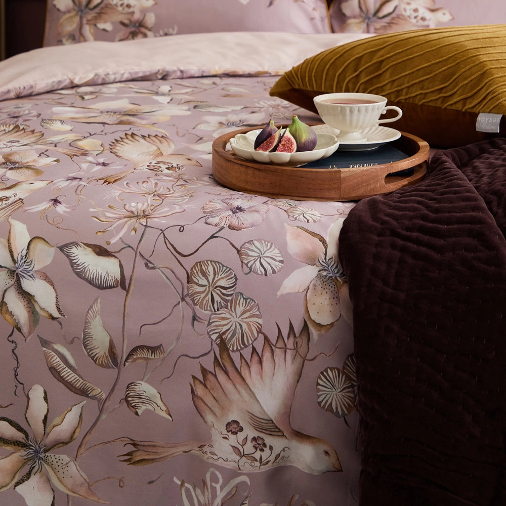 Floella Printed Duvet Cover Set Purple