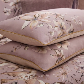 Floella Printed Piped Pillowcase Pair Purplebedding sets ,throw blankets 