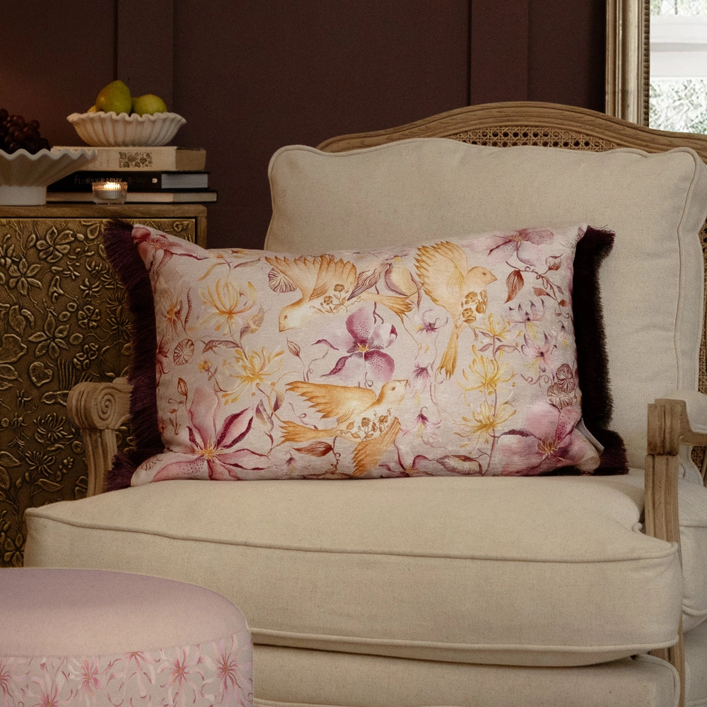 Floella Printed Ruche Fringe Cushion Primrosebedding sets ,throw blankets 