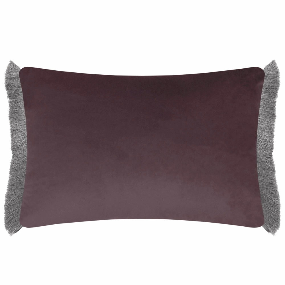 Floella Printed Ruche Fringe Cushion Viola