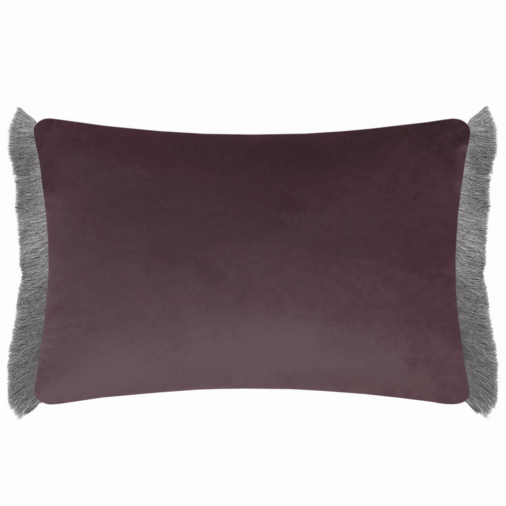 Floella Printed Ruche Fringe Cushion Viola