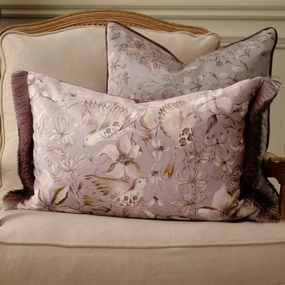 Floella Printed Ruche Fringe Cushion Violabedding sets ,throw blankets 