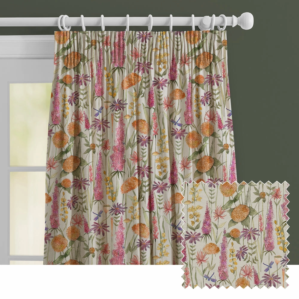 Florabunda Linen Printed Made to Measure Curtains Russethome decor ,wall decor 