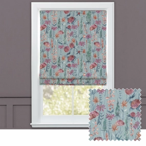 Florabunda Printed Cotton Made to Measure Roman Blinds Cornflower Bluehome decor ,wall decor 