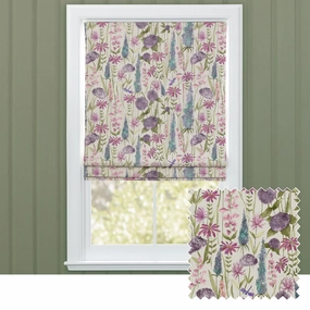 Florabunda Printed Cotton Made to Measure Roman Blinds Verde/Creambedding sets ,throw blankets 