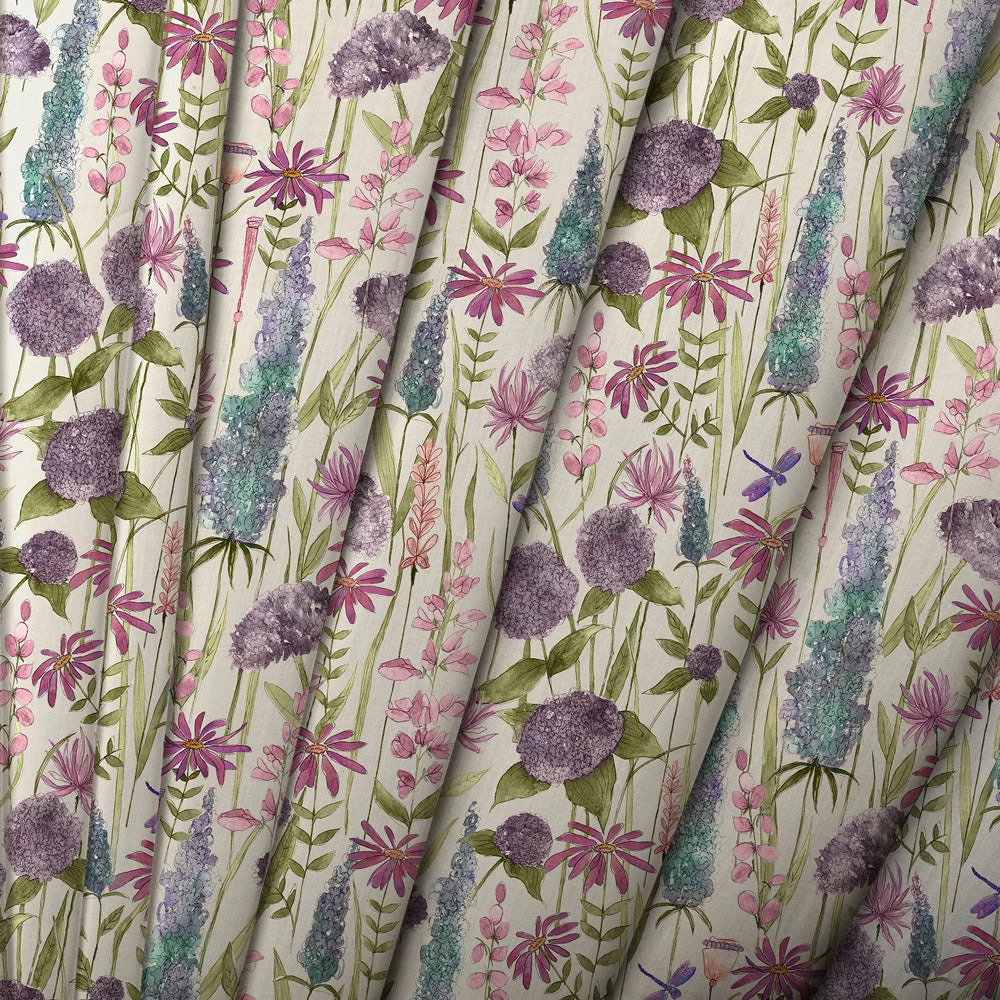 Florabunda Printed Cotton Made to Measure Roman Blinds Verde/Cream