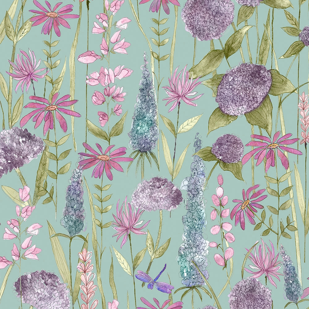 Florabunda Printed Cotton Made to Measure Roman Blinds Verde Green