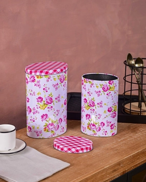 Floral Charm Storage Canisters - Set Of 2modern kitchen decor ,kitchen dinner set ,dinnerware 
