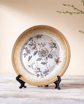 Floral Serenity Decorative Plate - 13"home decor ,wall decor 