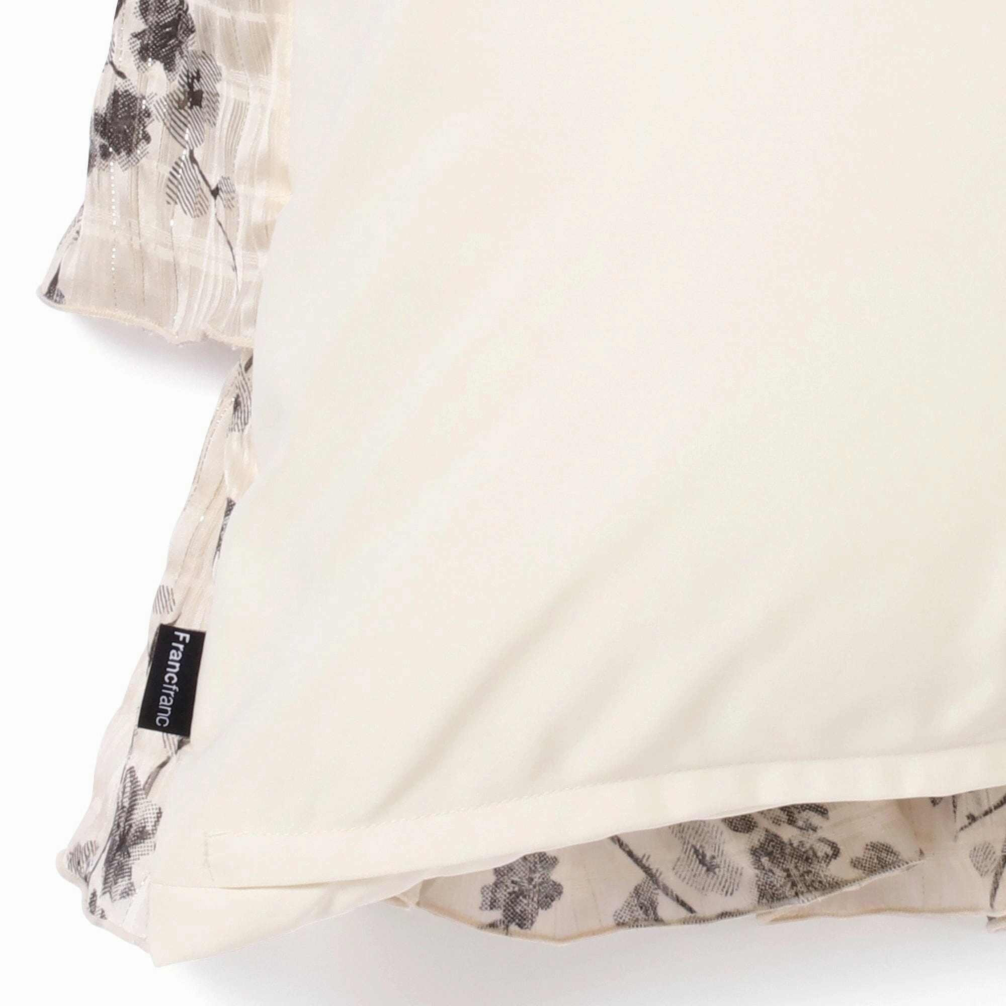 Flower Frill Cushion Cover 450 X 450 Ivory X Black