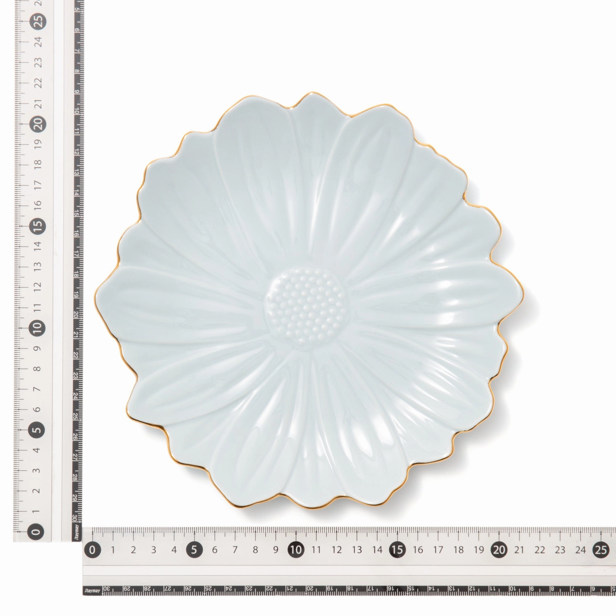 Flower Motif Plate Medium Blue