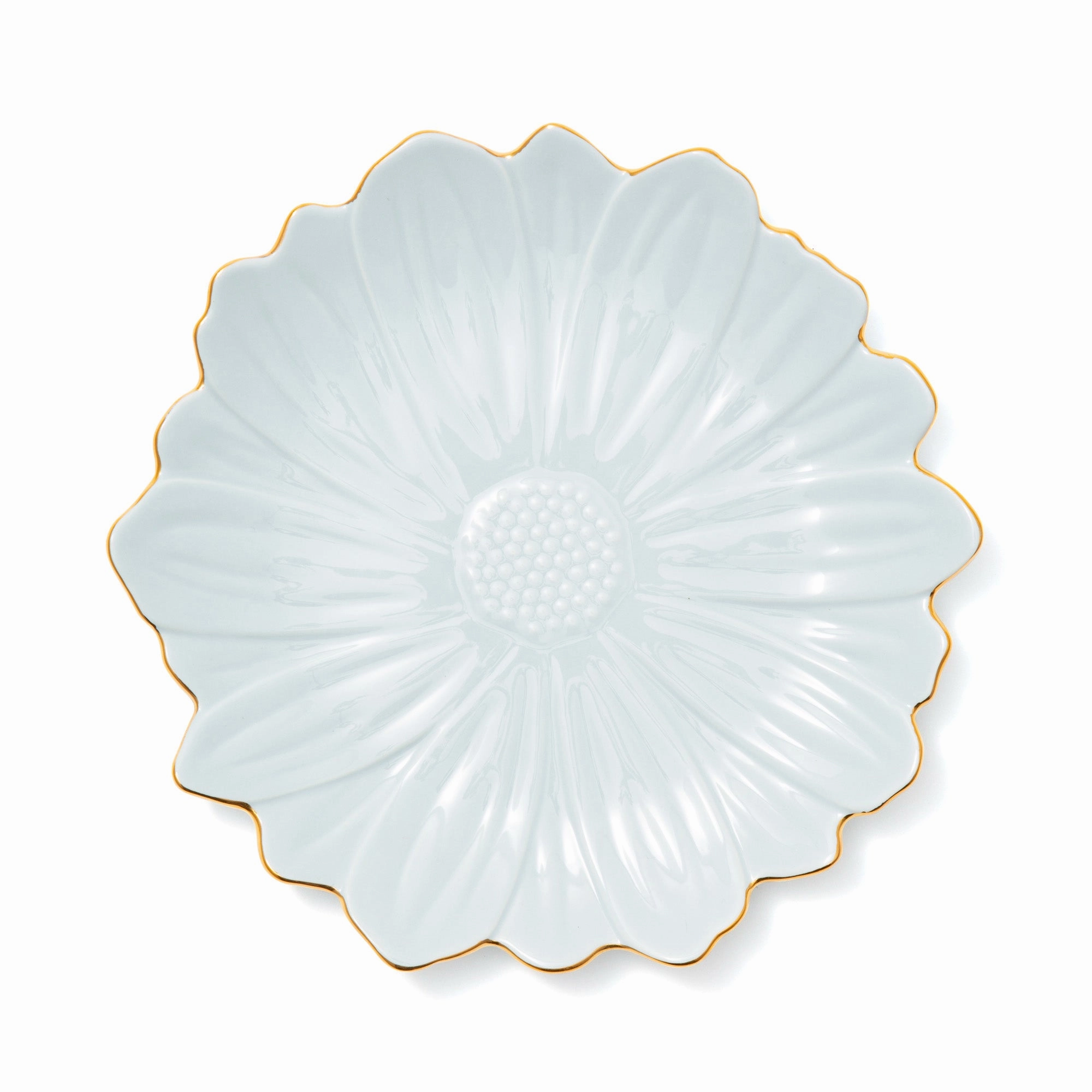Flower Motif Plate Medium Bluehand-painted ceramic bowl