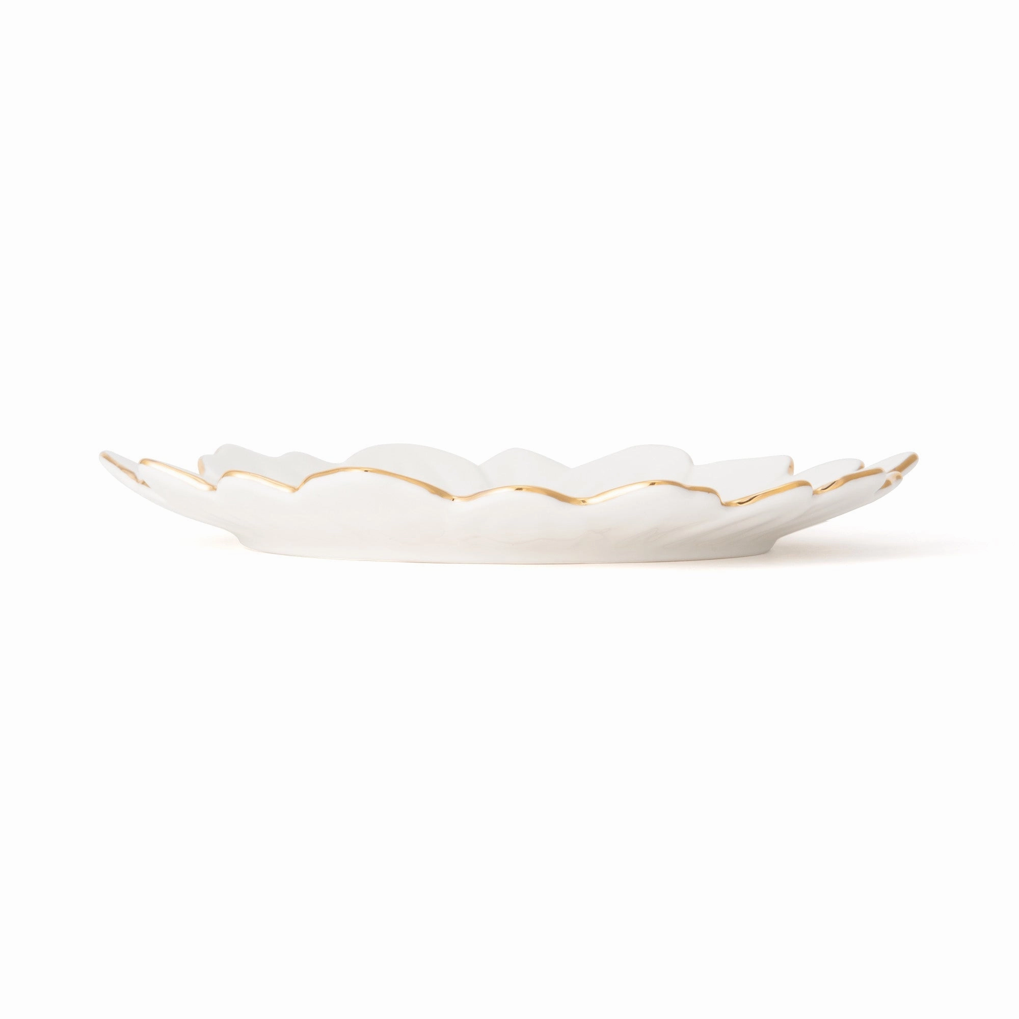 Flower Motif Plate Medium White