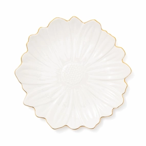 Flower Motif Plate Medium Whitehand-painted ceramic bowl