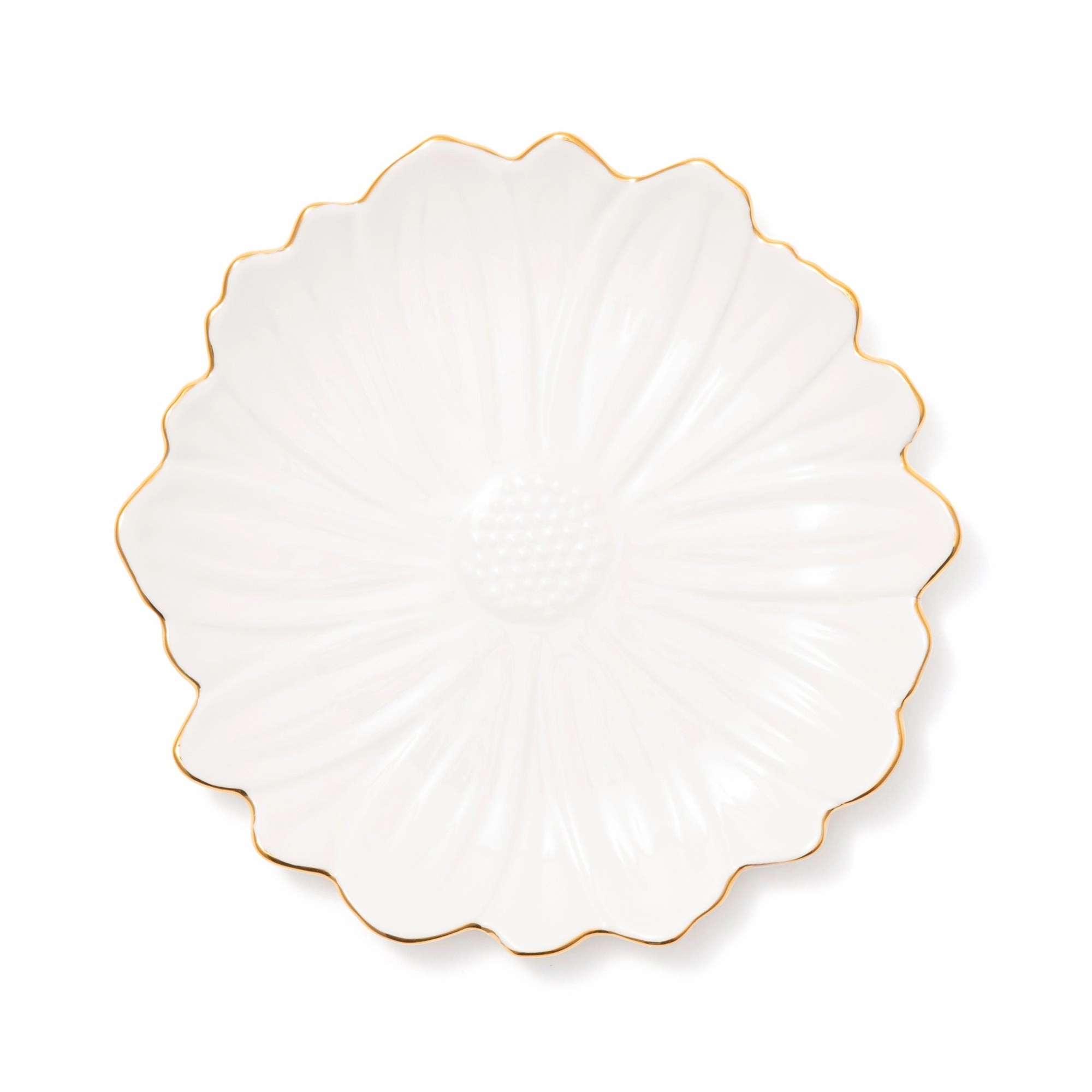 Flower Motif Plate Small Whitehand-painted ceramic bowl
