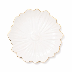 Flower Motif Plate Small Whitehand-painted ceramic bowl