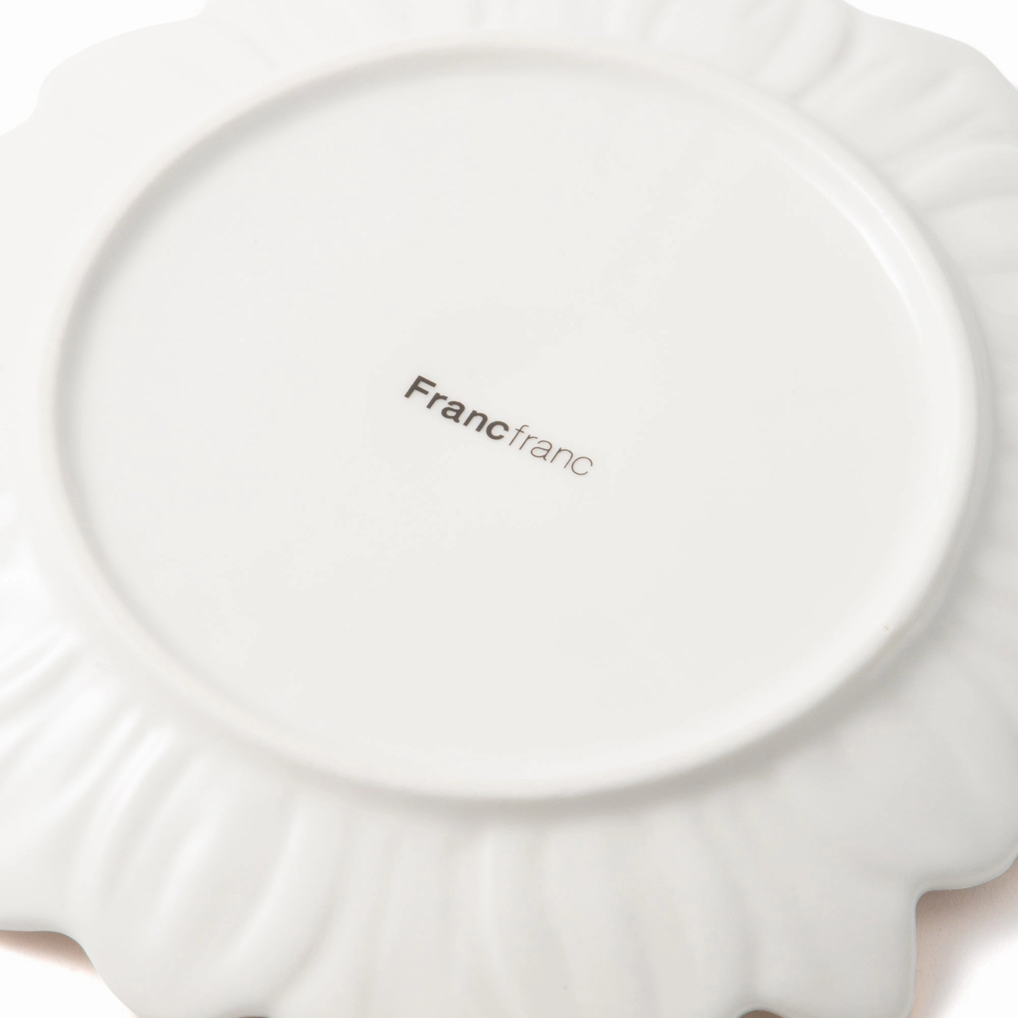 Flower Motif Plate Small White