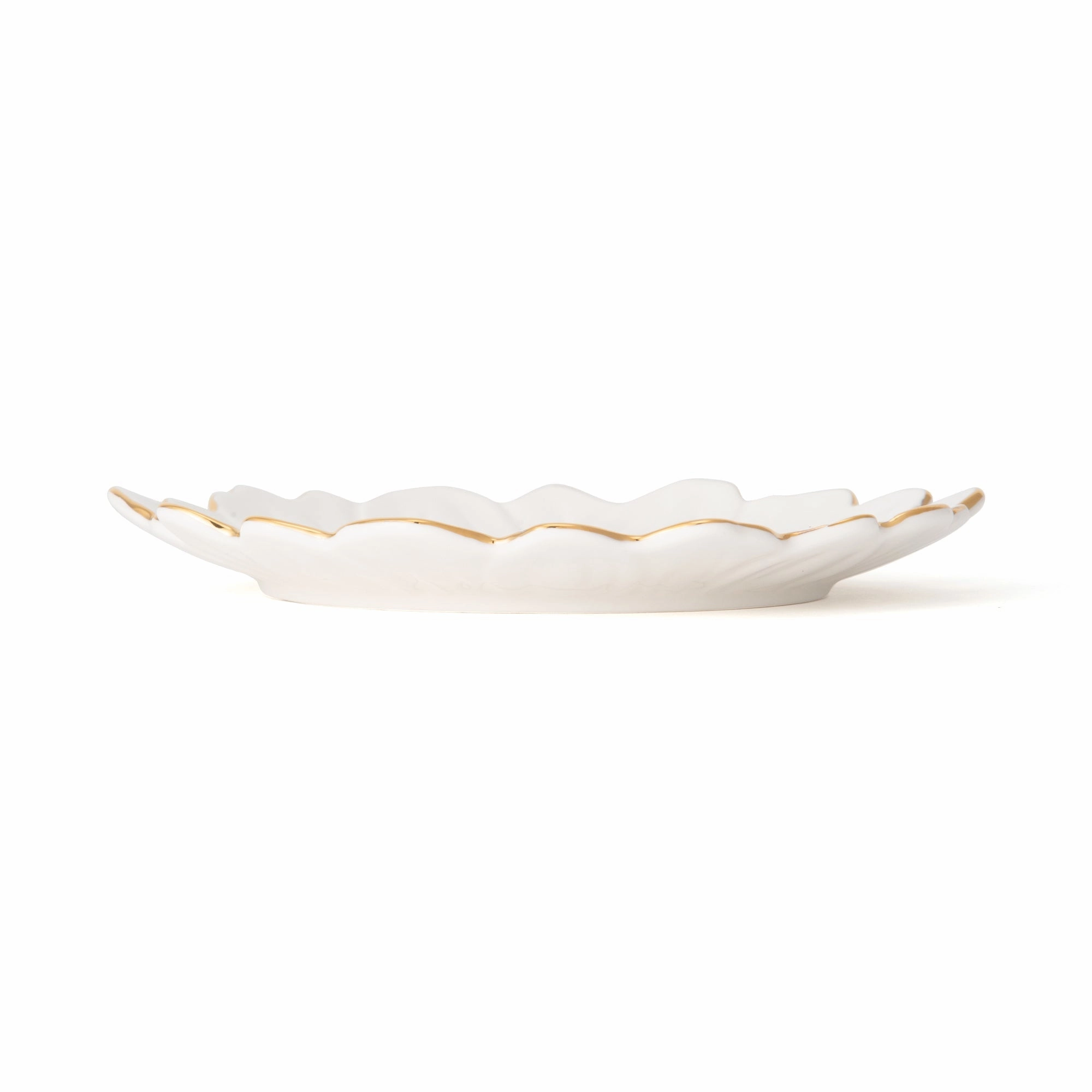 Flower Motif Plate Small White