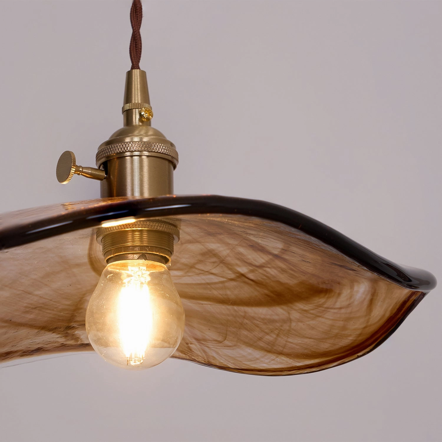Flower Petal Glass Pendant Swag Light