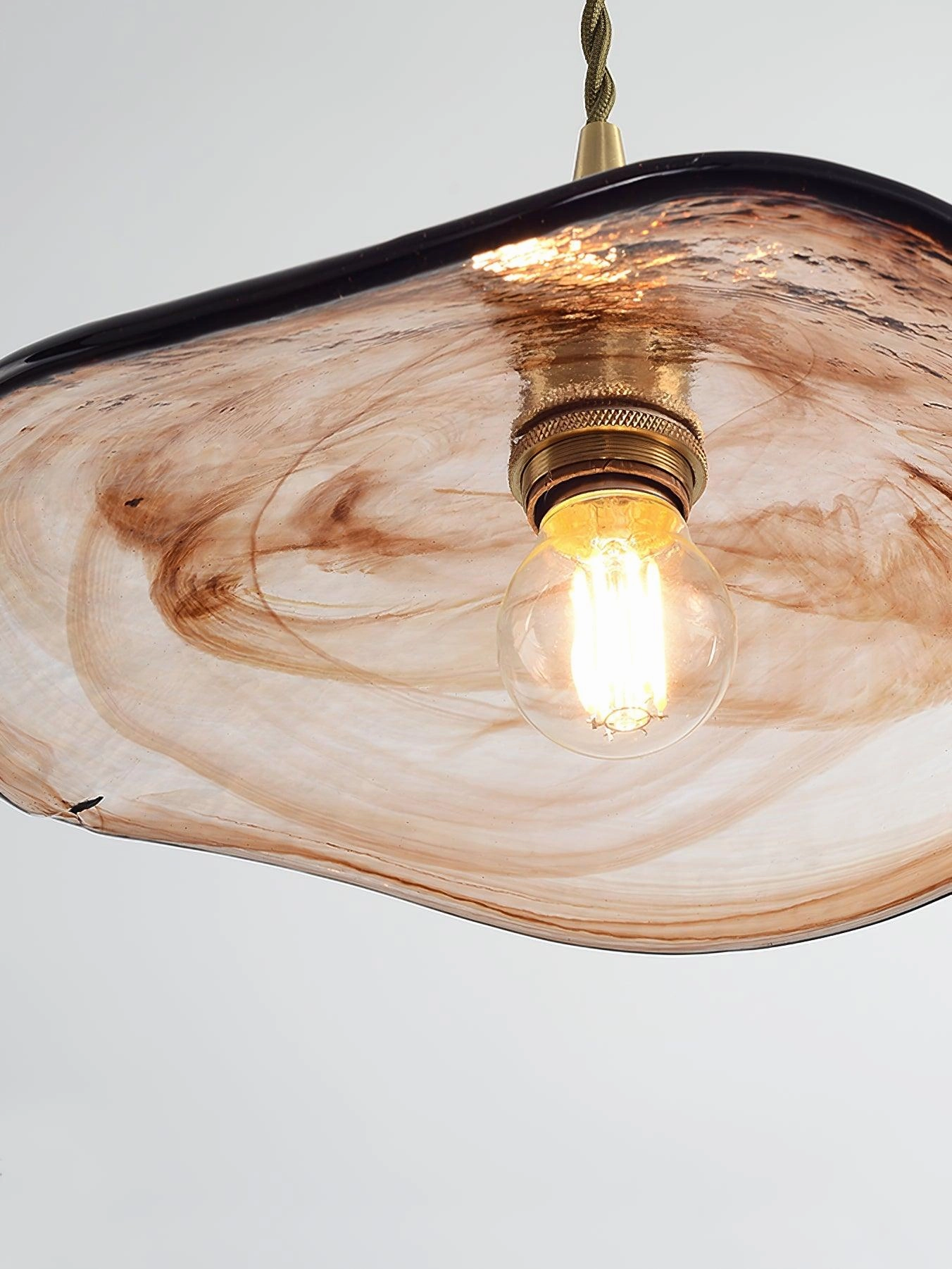 Flower Petal Glass Pendant Swag Light
