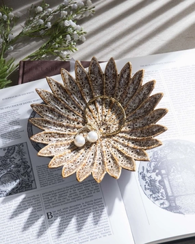 Flower Reactive Glaze Ring Dishhome decor ,wall decor 