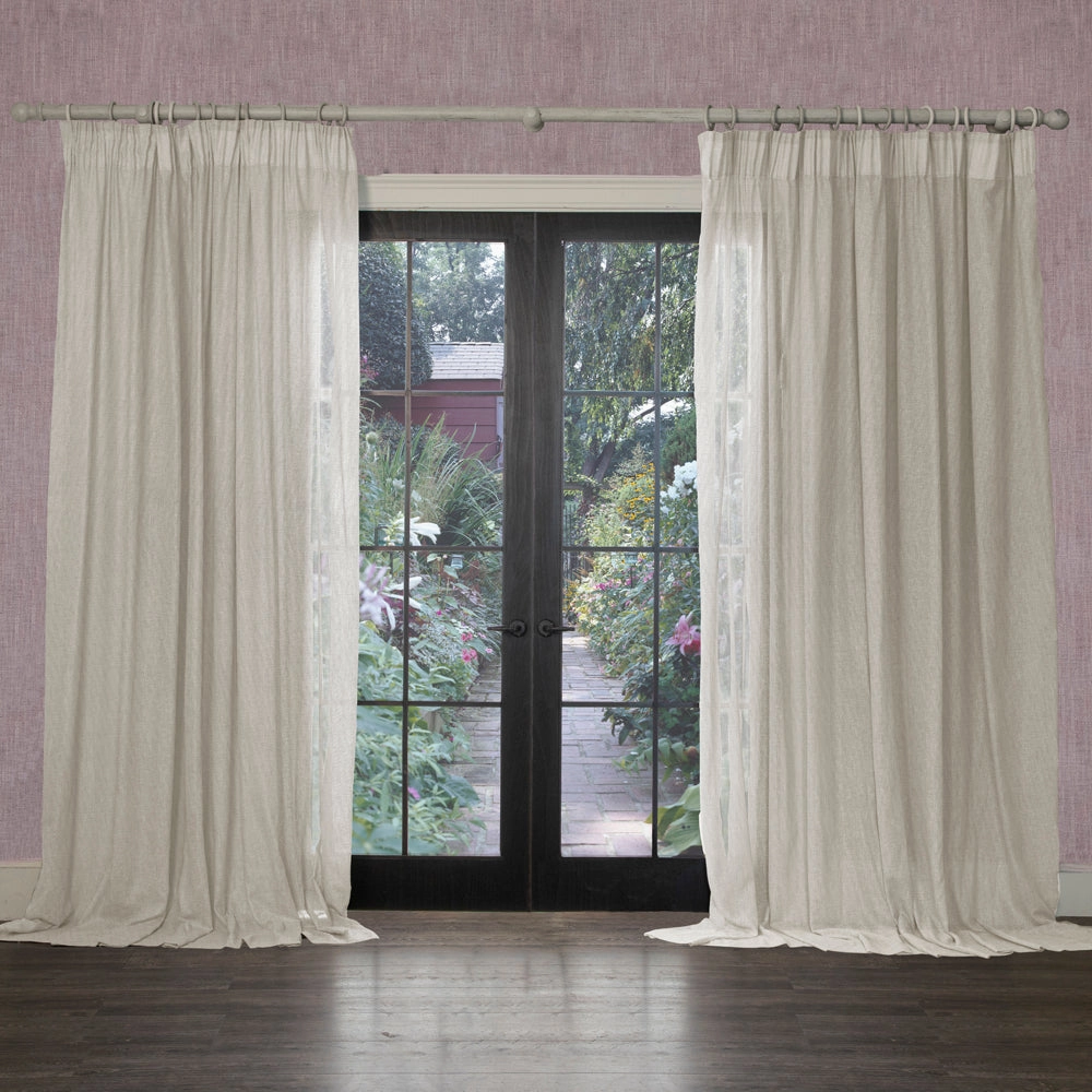 Focus Sheer Woven Pencil Pleat Curtains Frost