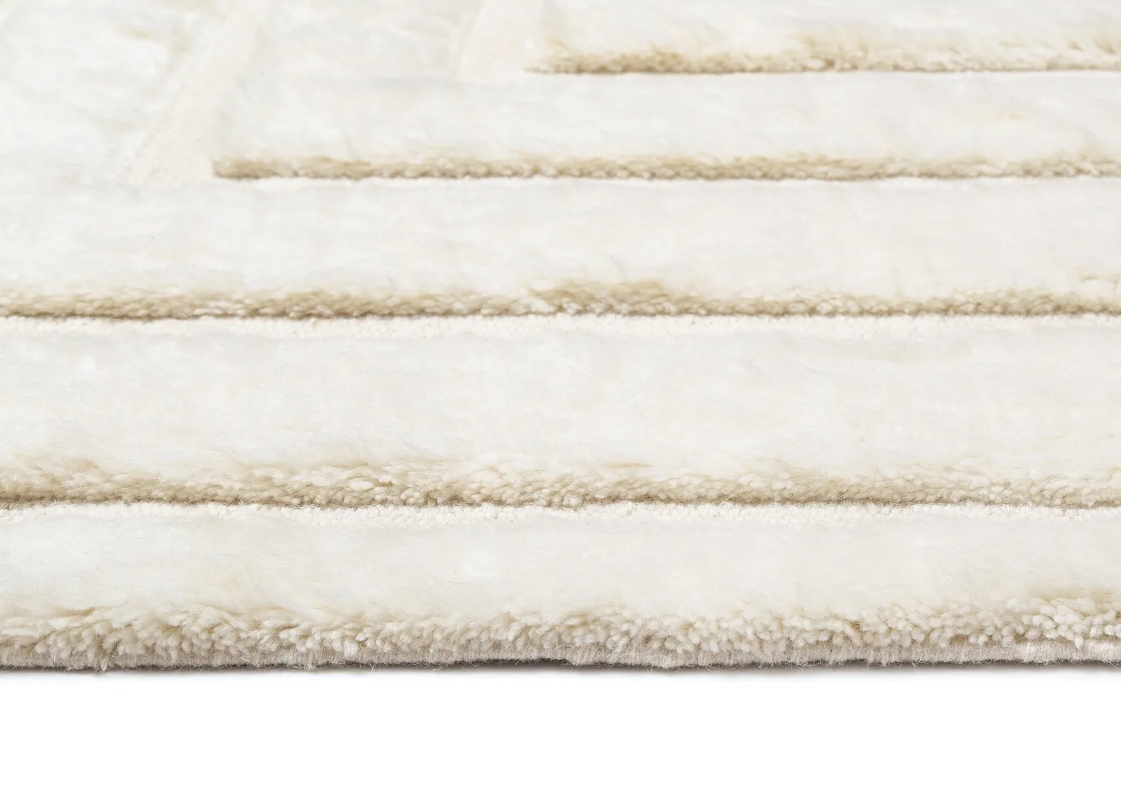Fontana Ivory Abstract Textured Wool Rug