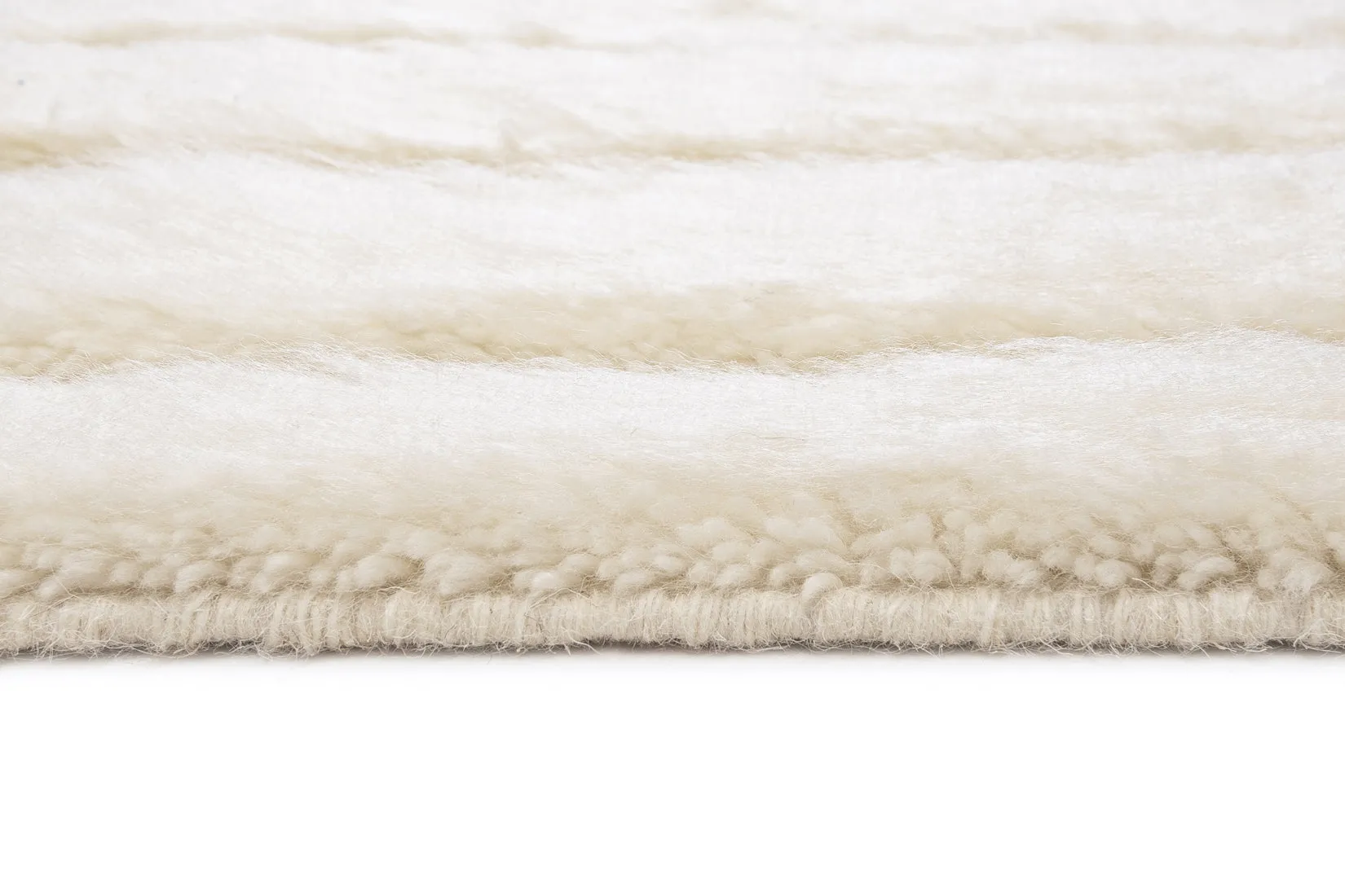Fontana Ivory Abstract Textured Wool Rug