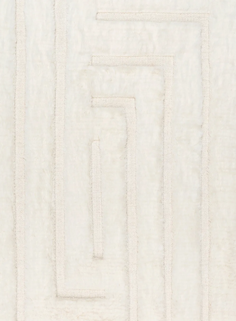 Fontana Ivory Abstract Textured Wool Rug