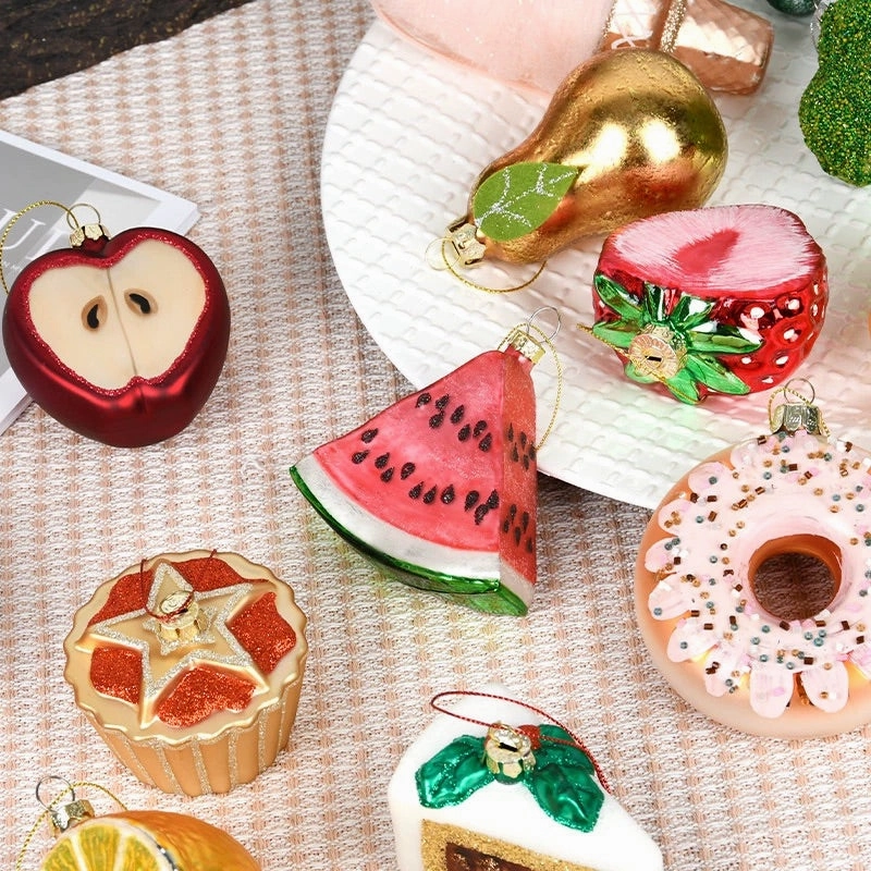 Food & Vegetable Christmas Glass Baubles