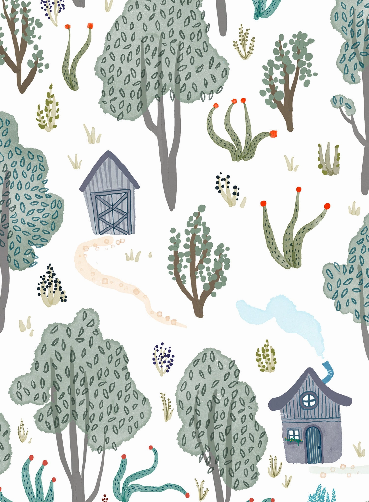 Forest Paths, Wallpapernordic minimalist wallpaper