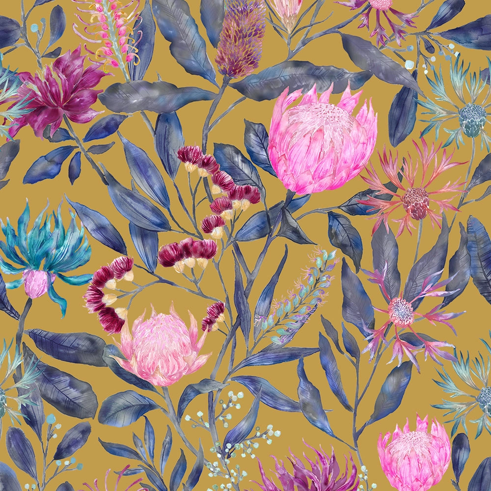 Fortazela Printed Cotton Made to Measure Roman Blinds Gold