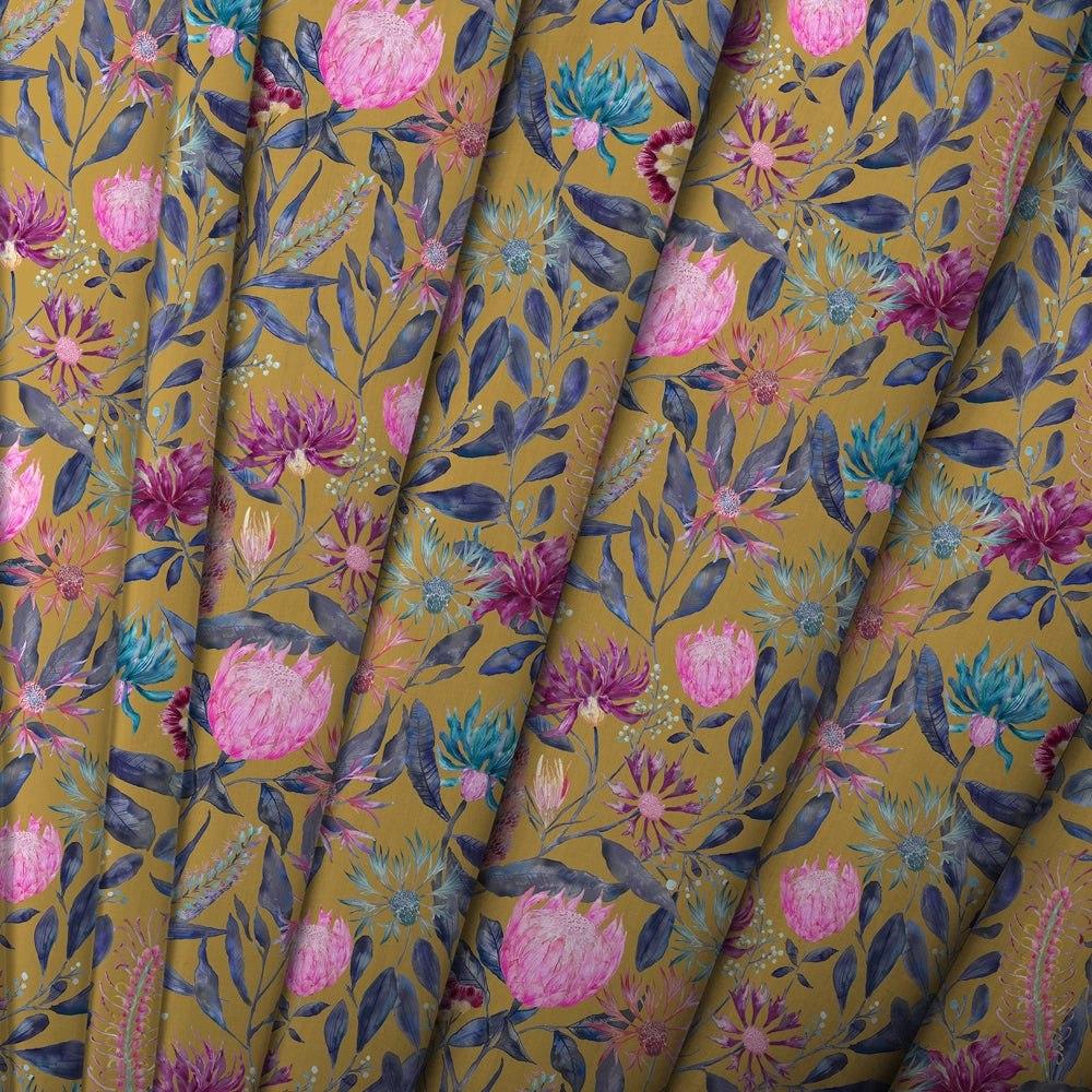 Fortazela Printed Cotton Made to Measure Roman Blinds Gold
