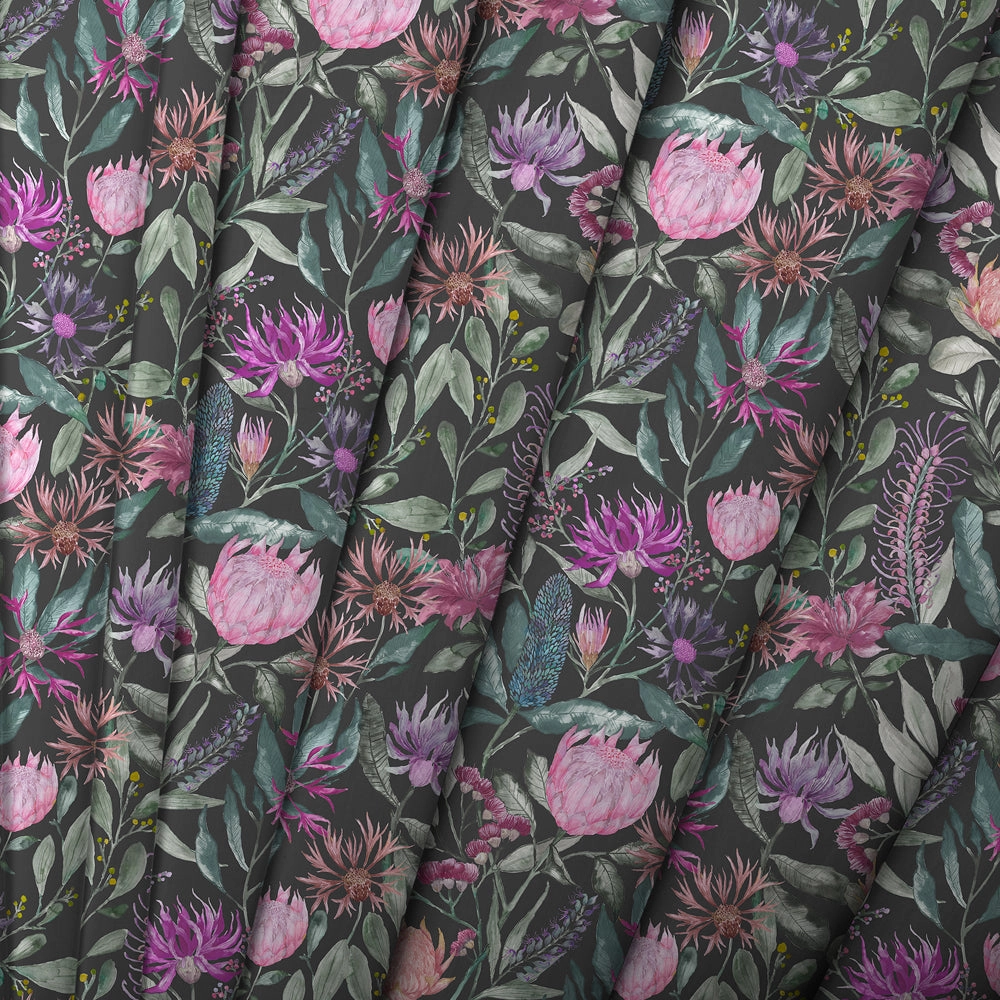 Fortazela Printed Cotton Made to Measure Roman Blinds Onyx