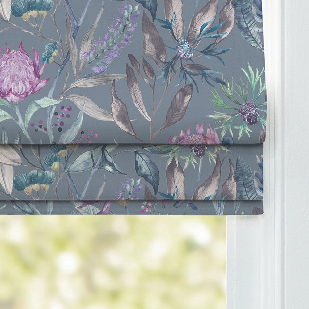 Fortazela Printed Cotton Made to Measure Roman Blinds Storm