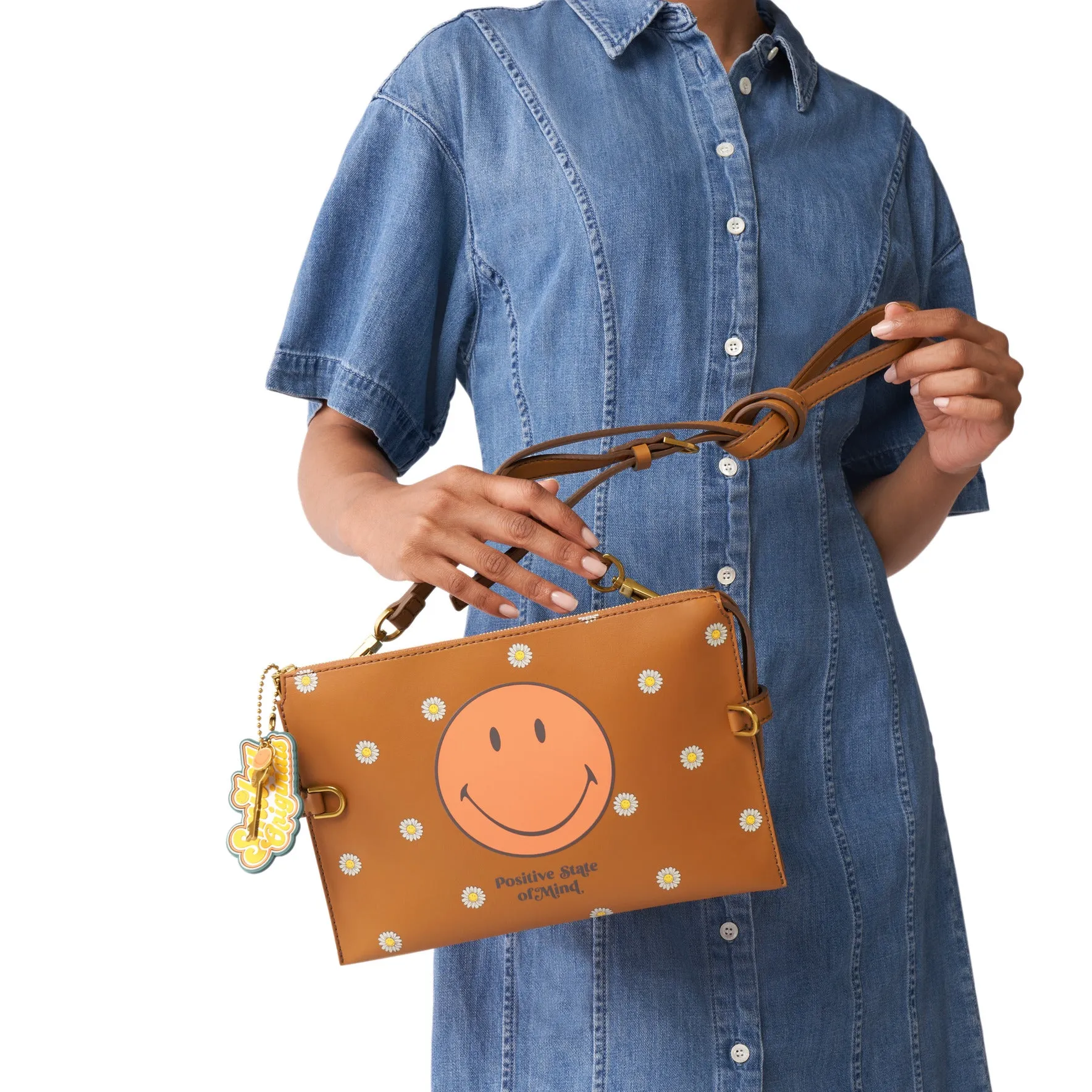 Fossil x Smiley® Vegan Cactus Crossbody