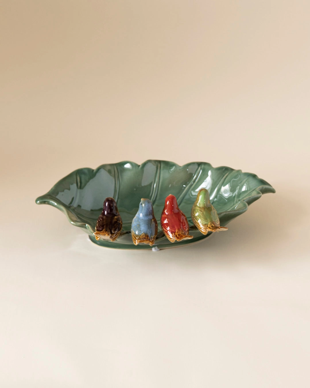 Four Little Birds Leaf Mini Platter