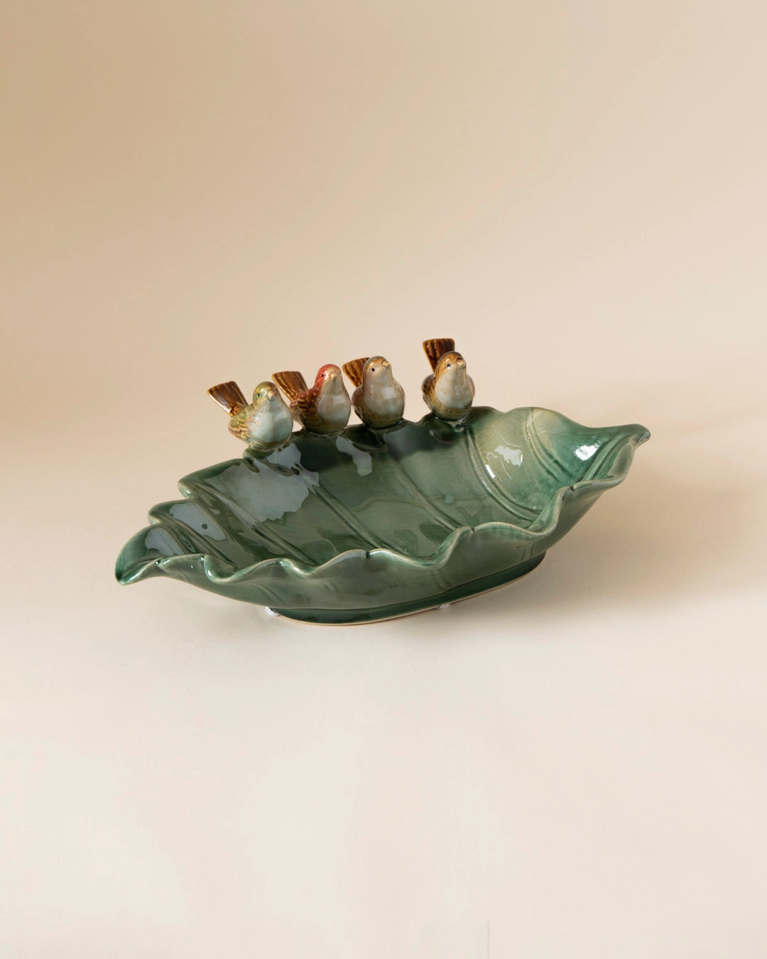 Four Little Birds Leaf Mini Platter